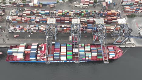 Aerial-View-Of-Container-Ships-Docked-At-Karachi-Port-Trust-Terminal