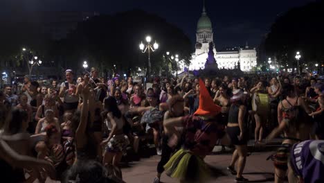 Empowered-euphoric-feminists-perform-tribal-dance-as-a-public-manifestation
