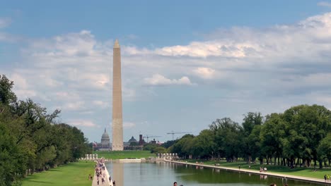 Washington-Monument-in-Washington-DC,-USA---Washington-National-Mall,-United-States-of-America-4K
