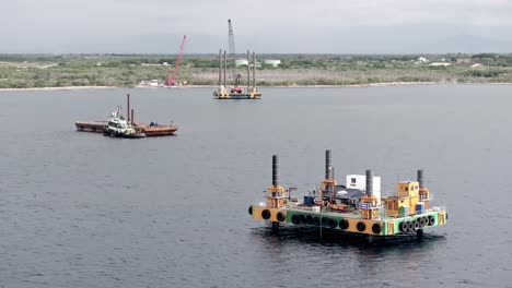 Gas-supply-sea-platforms-for-ships-in-Manzanillo,-Dominican-Republic