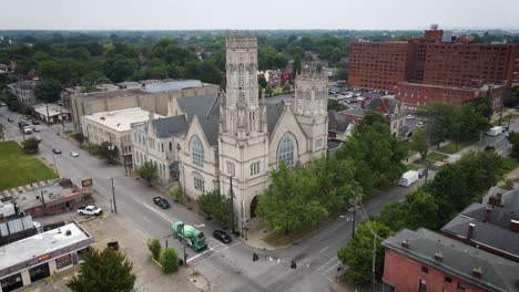 Immerse-yourself-in-the-captivating-charm-of-downtown-Louisville-as-you-explore-the-intricate-old-architecture-of-a-historic-church's-exterior