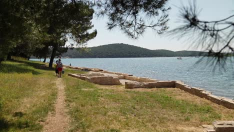 Tourists-at-the-ruins-of-a-Roman-Villa-on-the-Coastline-of-the-Adriatic-Sea