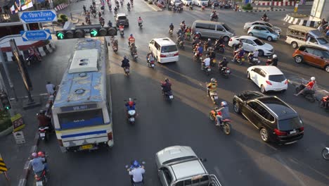 this-is-the-footage-showing-thailand-local-intersection-with-busy-traffic