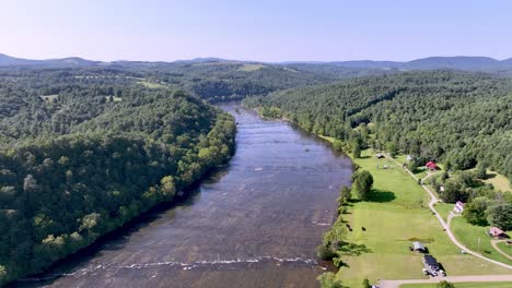 The-New-River-aerial-near-Fries,-Virginia