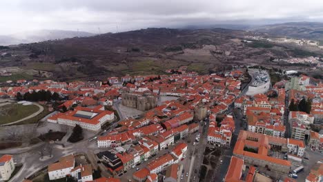 Cathedral-and-City-of-Guarda-in-Portugal-Aerial-View