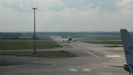 KLM-International-Airlines-airplane-prepares-at-the-airport-in-Prague-to-take-off