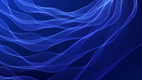 Abstract-wavy-geometric-background-animation-loop-of-overlapping-airy-wireframe-veil-formation