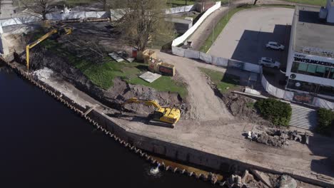 Drohnenaufnahme-Des-Wiederaufbaus-Des-östlichen-Flussufers-Von-Emajõgi-In-Tartu