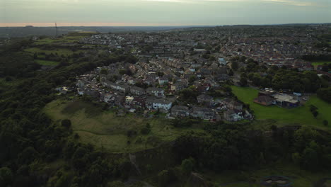 Establishing-Drone-Shot-Over-Gaisby-in-Suburbs-of-Bradford
