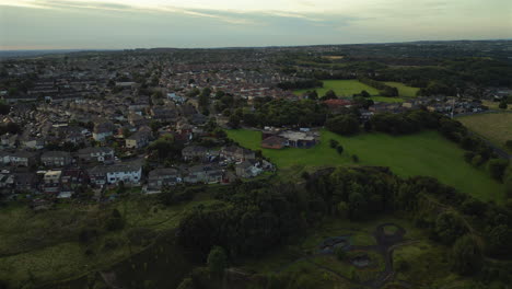 Establishing-Aerial-Drone-Shot-Over-Gaisby-in-Suburbs-of-Bradford
