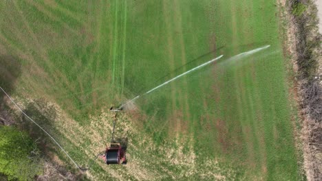 Farm-irrigation-system-watering-field-during-drought