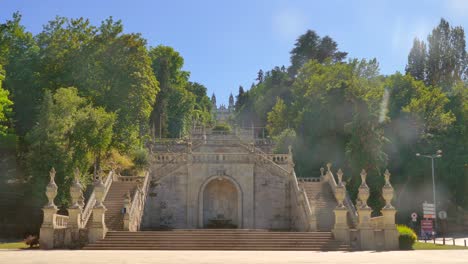 Staircase-of-the-Santuario-de-Nossa-Senhora-dos-Remédios-in-Lamego,-Portugal