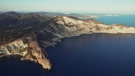 Punta-Roja-Peninsula-In-Ibiza,-Spain---aerial-panoramic