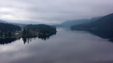 Drone-view-of-the-scenic-highway-97-and-McLeese-Lake-in-British-Columbia