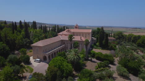Latroon-trappists-monastery-located-at-the-top-of-the-hill---this-is-their-only-silence-monks-monastery-in-Israel,-The-monastery-lifestyle-in-based-on-simplicity-and-harmony-with-nature