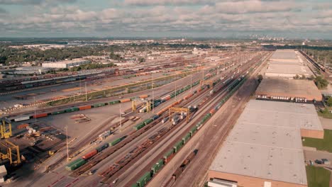 Intermodal-Terminal-Rail-road-with-yard-full-of-containers-with-Chicago-in-background