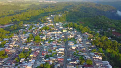 beautiful-aerial-view-with-drone-of-flying-over-town-of-Ixhuatlan-del-cafe,-Veracruz,-Mexico
