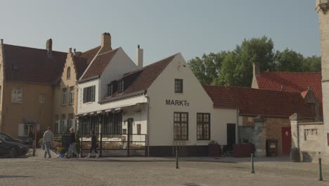 Pan-shot-at-Damme-at-Main-Square-Markt-in-Bruges-Belgium