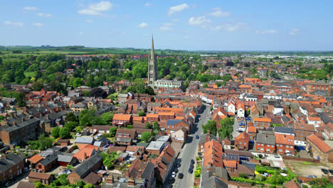 Discover-the-medieval-Louth,-Lincolnshire,-from-above