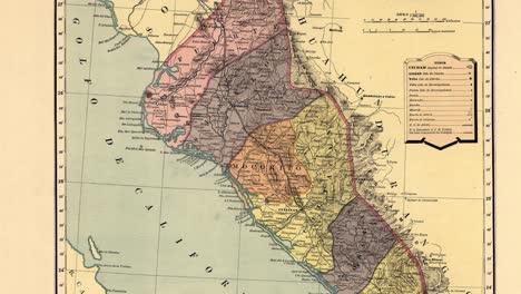 old-nineteenth-century-map-of-the-state-of-Sinaloa-in-mexico