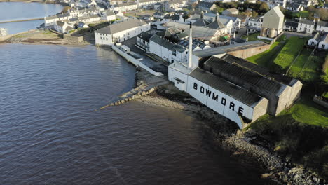 Whisky-Distillery-Aerial-Bowmore-showing-Warehouses-and-Kiln