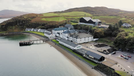 Whisky-Distillery-Aerial-Bunnahabhain-starting-from-side-view