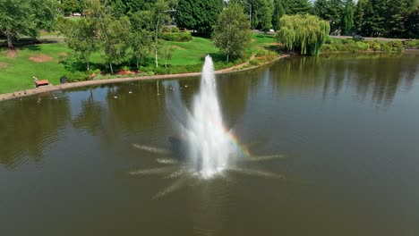 Murray-Hill-Lake-with-fountains-is-located-in-south-Beaverton-Oregon-next-to-Murray-Scholls-shopping-center-and-features-fountains-and-wildlife