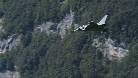Flying-fighter-jet-of-German-air-forces,-follow-view