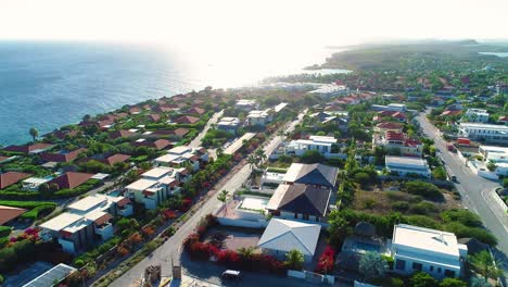 Aerial-panoramic-overview-of-modern-homes-in-curacao-vista-royal-neighborhood-by-Jan-thiel-and-boca-gentil
