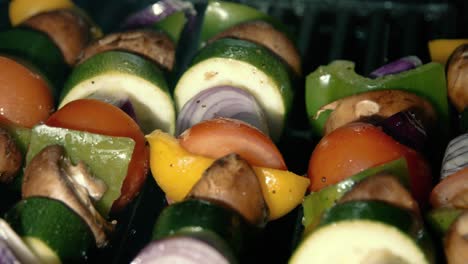 Smokey-BBQ-Flame-Grilled-Vegetable-Kebabs-Being-Cooked