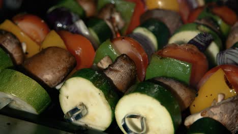 Chef-Moving-BBQ-Vegetable-Kebabs-with-Flames-Glowing-Underneath