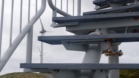 Shot-of-a-staircase-at-the-base-of-a-wind-turbine-tower-on-the-Hebrides