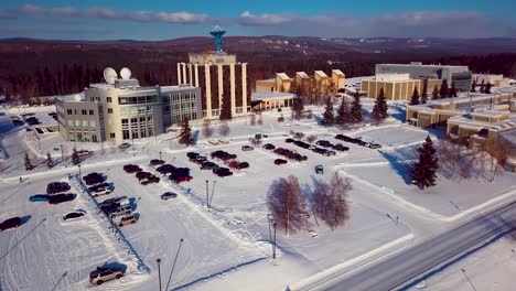 4K-Drone-Video-of-University-of-Alaska-Fairbanks-on-Snowy-Winter-Day