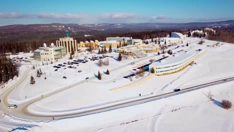 4K-Drone-Video-of-University-of-Alaska-Fairbanks-on-Snowy-Winter-Day
