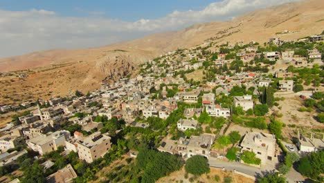 FPV-Flight-Over-The-Houses-In-The-Town-Near-The-Desert-In-Lebanon