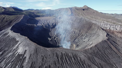 Aerial-top-view-of-Mount-Bromo,-Indonesia