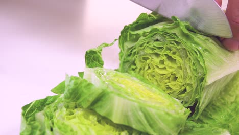 Chef-cutting-Chinese-cabbage-in-kitchen