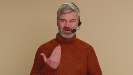 Man-wearing-headset-freelance-worker,-call-center,-support-service-operator-helpline-communication