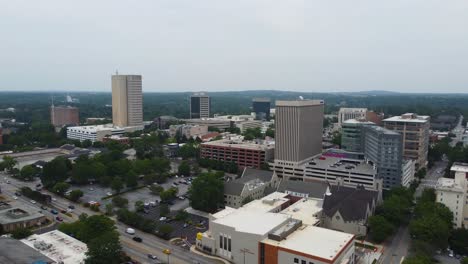 A-drone-shot-showing-the-heart-of-downtown-Greenville-South-Carolina-with-church-street-visible
