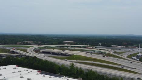 A-drone-shot-of-I-85-of-the-gateway-project-in-Greenville-South-Carolina