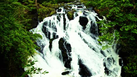 Swallow-Falls-Ist-Ein-Tosender-Wasserfall-In-Einer-Malerischen,-Waldreichen-Umgebung-In-Wales