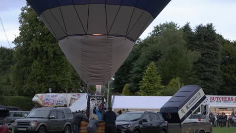 Slow-motion-shot-of-a-large-flame-being-shot-into-a-hot-air-balloon