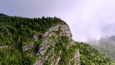 Rocks-and-fog-atop-Grandfather-Mountain-from-Linville-NC,-North-Carolina