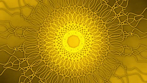Bucle-De-Arte-Mandala-De-Línea-Amarilla-Sobre-Un-Fondo-Degradado