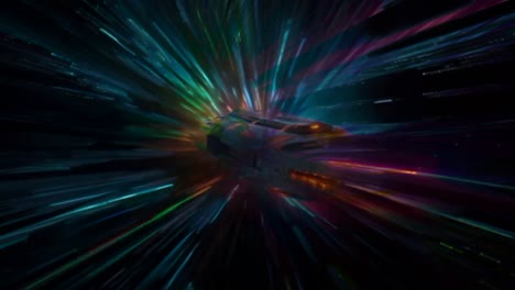 Spaceship-speeding-through-galaxy-of-light