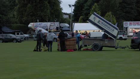 Static-shot-of-a-crew-setting-up-their-hot-air-ballon-at-the-Strathaven-Balloon-Festival