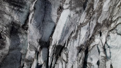 Pasterze-Glacier-closeup,-Glacier-Edge,-Austria,-Drone-shot