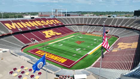 American-and-Minnesota-flags-waving-in-University-of-Minnesota-football-stadium