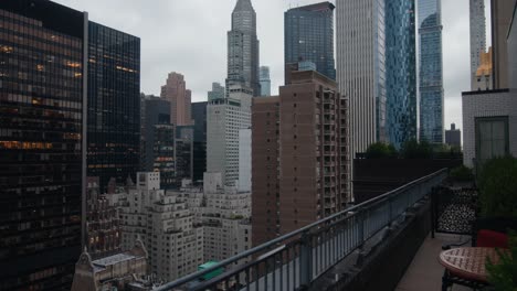 Handheld-4K-clip-point-of-view-from-a-penthouse-balcony-in-Manhattan