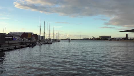 Waterfront-scene-from-Copenhagen,-Denmark